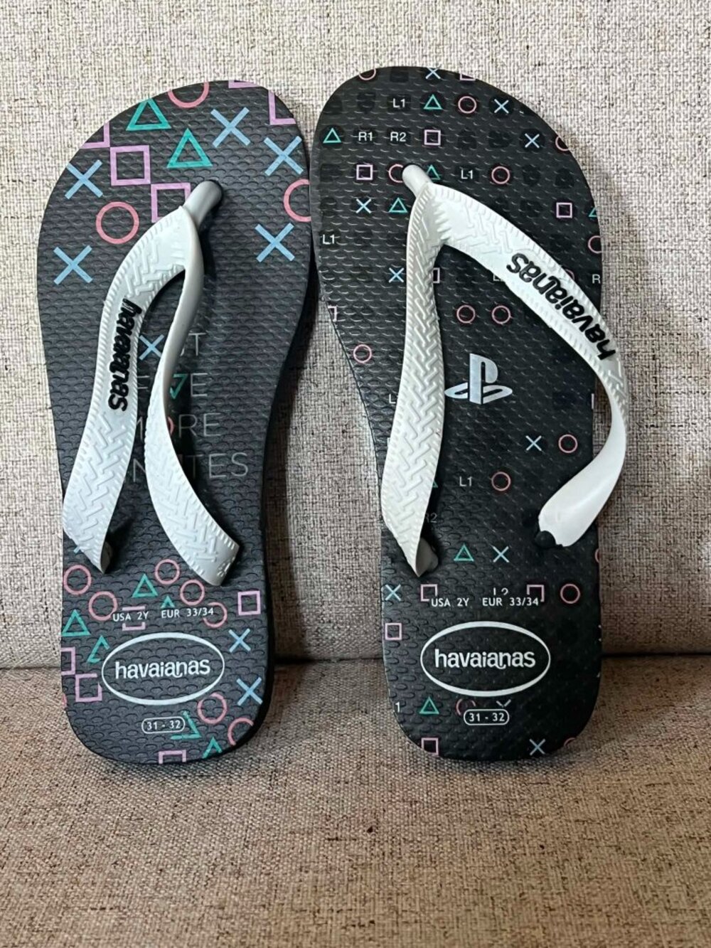 Havaianas Kids Playstation Flip Flops Graphite Size 2Y